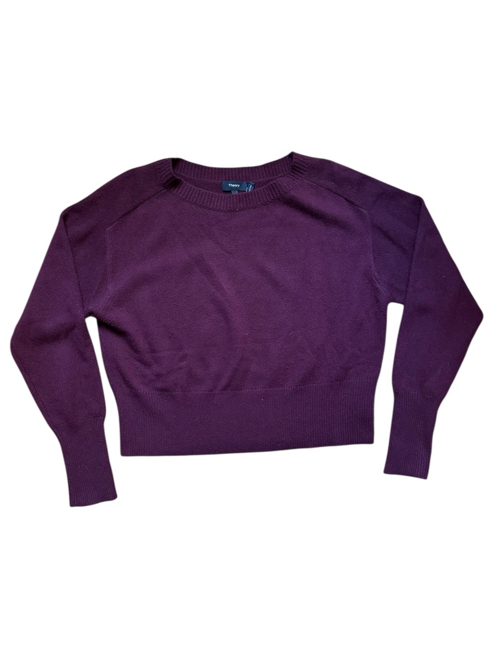 Theory Women's Deep Claret Cashmere Crewneck Knit Sweater